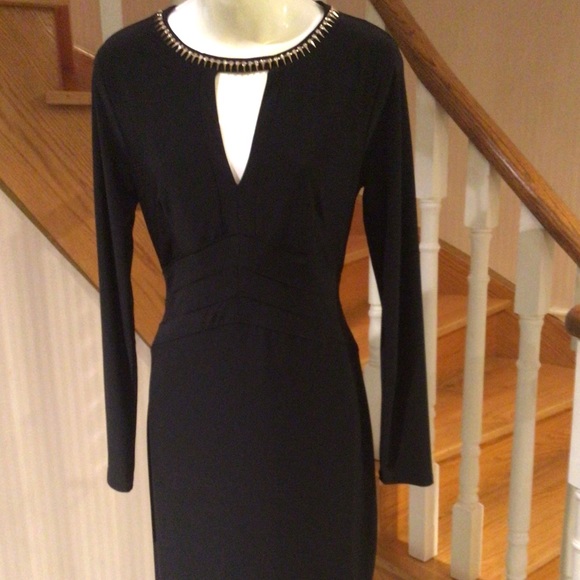 Dresses & Skirts - 💕💕Host Pick💕💕⬇️Price Dropped ⬇️NWOT elegant black long sleeve midi dress